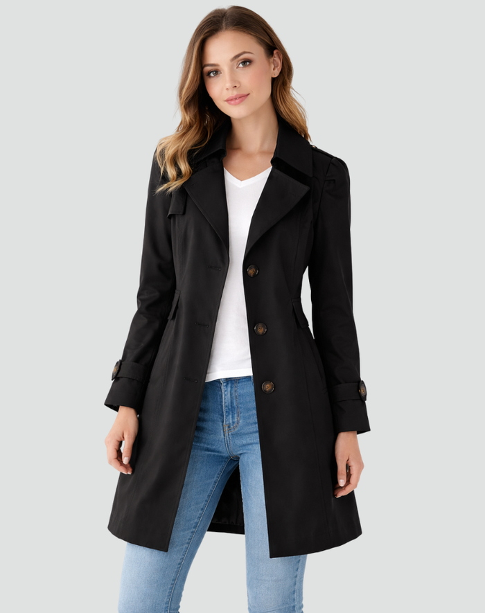 ODILE - trench manteau long femme slim léger