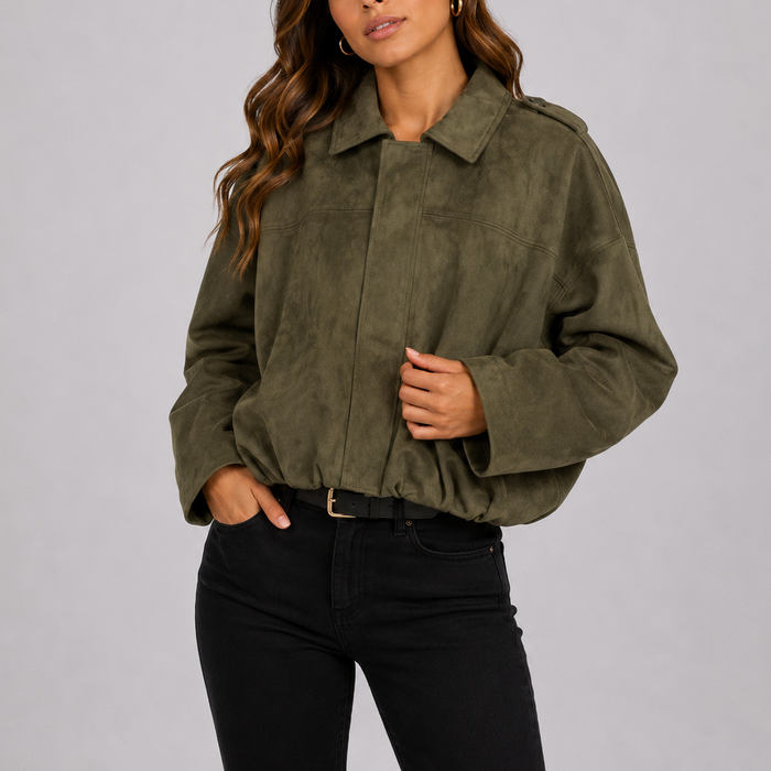 ZÉLIE - blouson bomber oversize en suédine pour femme