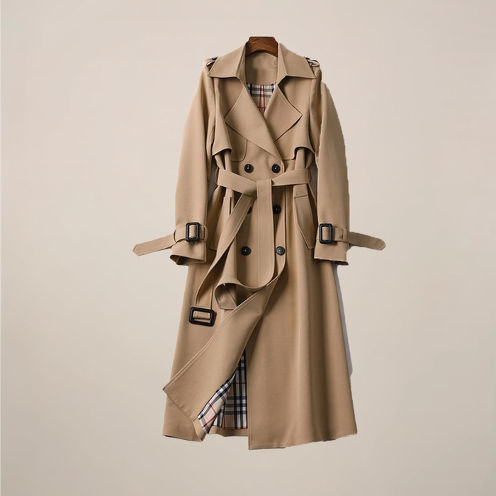 ROSE - trench manteau long femme croisé ceinturé