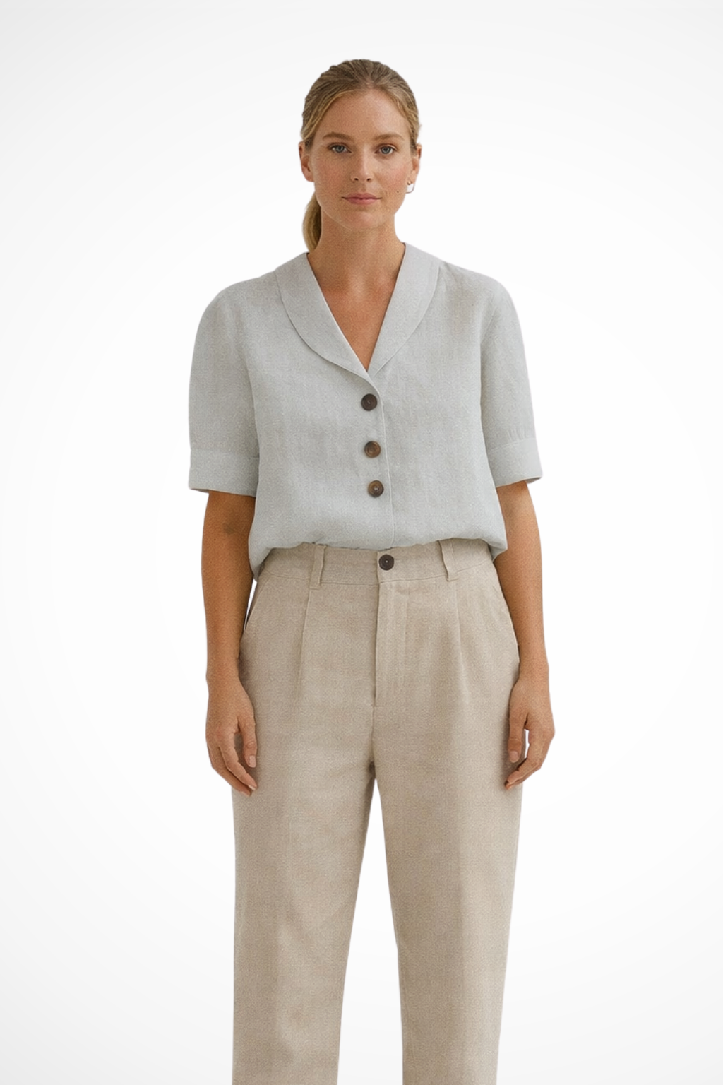 Solène | Chemisier Femme Décontracté Boutonné en Lin