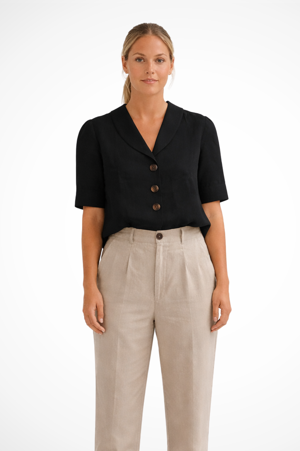 Solène | Chemisier Femme Décontracté Boutonné en Lin