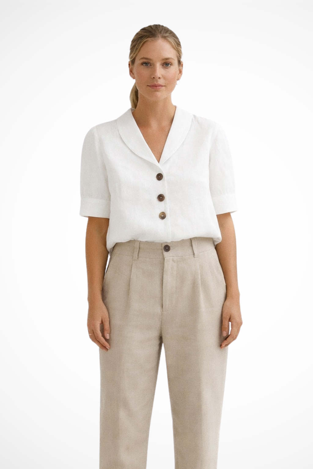 Solène | Chemisier Femme Décontracté Boutonné en Lin