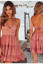 Freja | Robe Mi-Longue d'Été en Dentelle Blanche Dos Ouvert à Bretelles