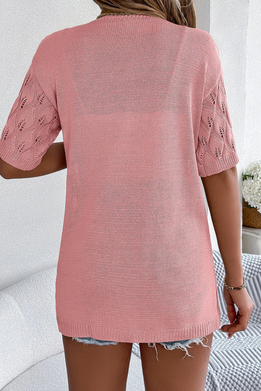Winona | Cardigan Femme en Crochet à Manches Courtes
