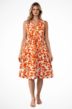 Amelia | Robe Mi-Longue de Plage Bohème Sans Manches Col V