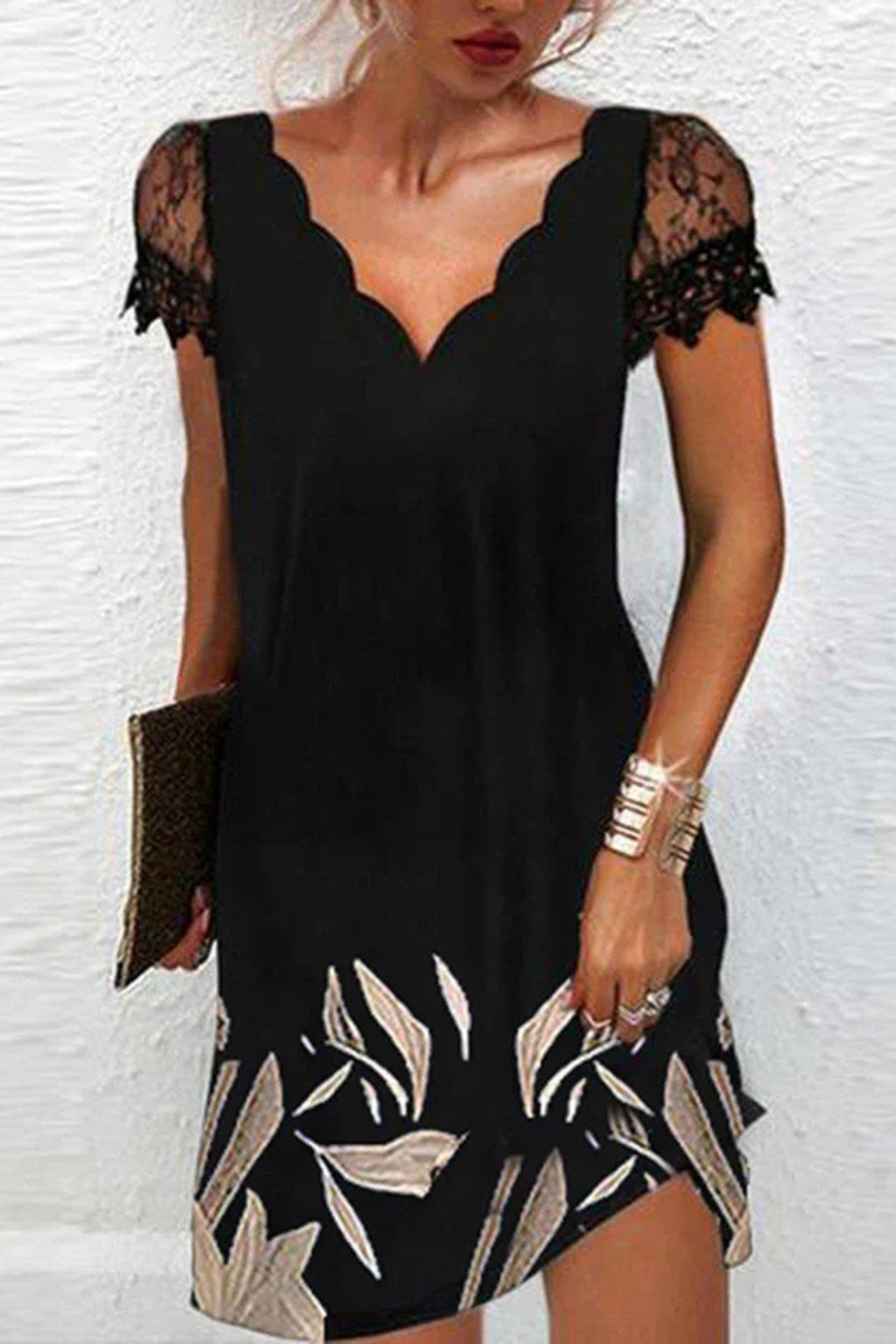 Harriet | Robe Mi-Longue avec Manches en Dentelle