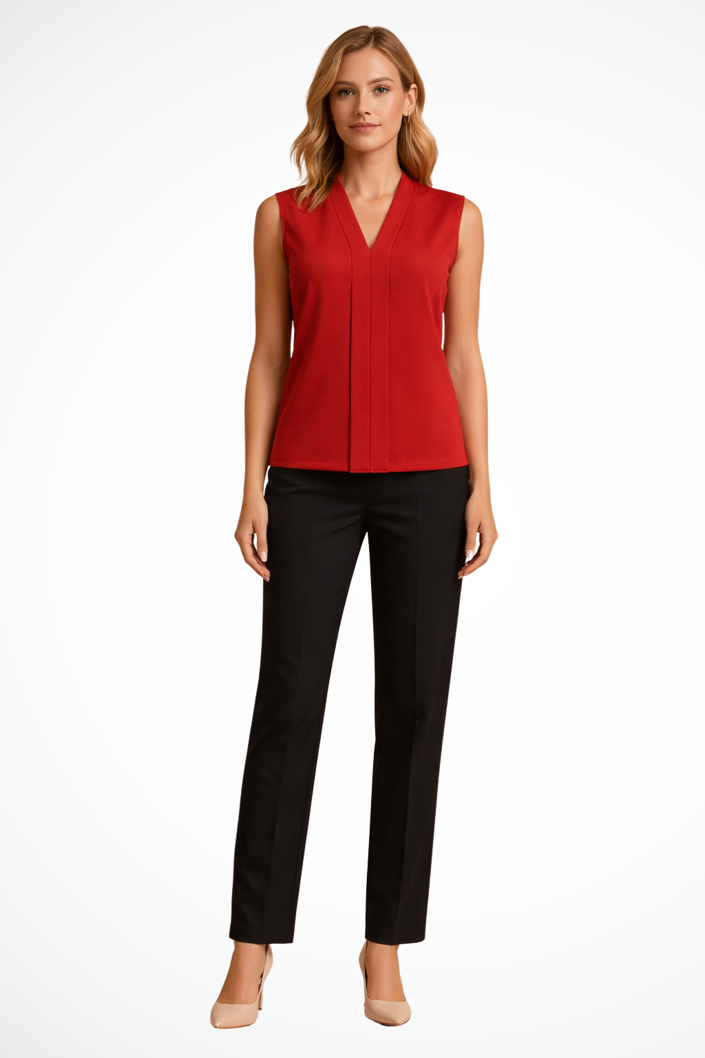 Seravelle | Blouse Élégante Femme Sans Manches à Col V
