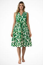 Amelia | Robe Mi-Longue de Plage Bohème Sans Manches Col V