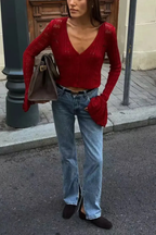 Daphne | Cardigan Femme en Crochet avec Manches Cloche