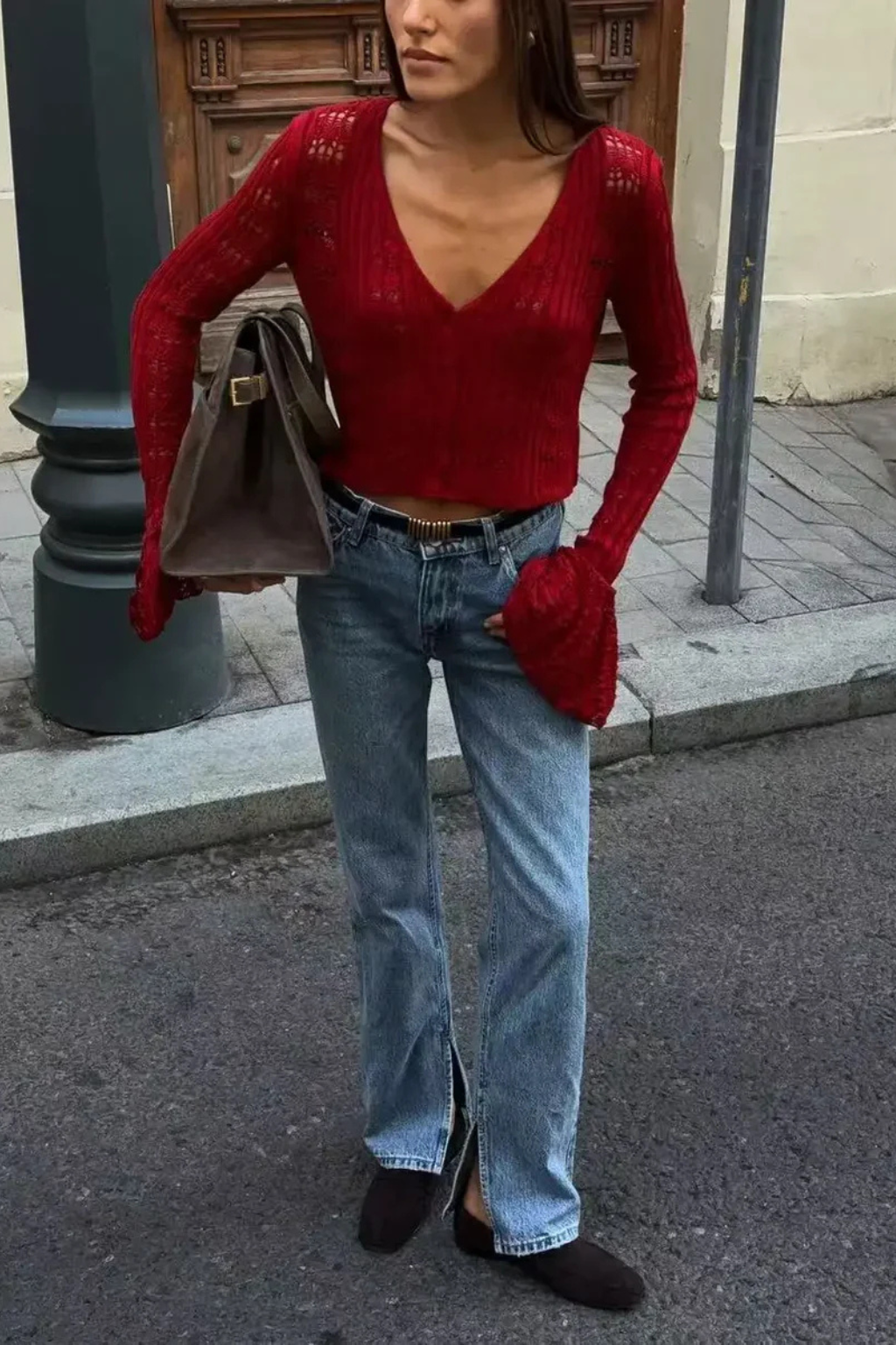 Daphne | Cardigan Femme en Crochet avec Manches Cloche