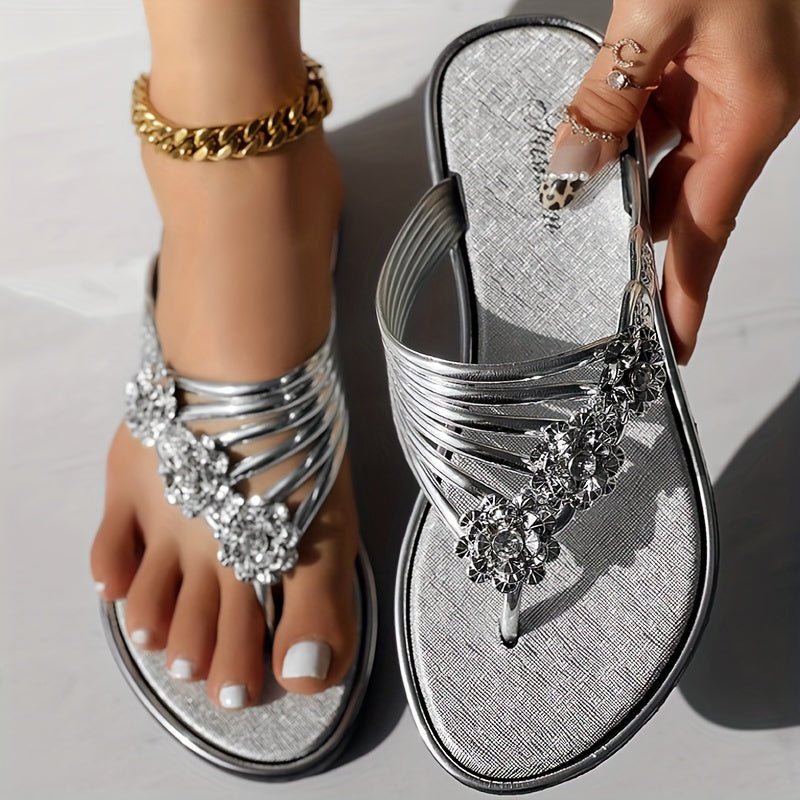 Olivia | Sandales Femme Motif Floral Strass