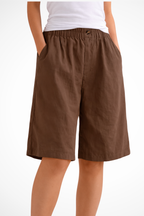 Solenne | Short d'été décontracté avec taille élastique pour femme - Gris