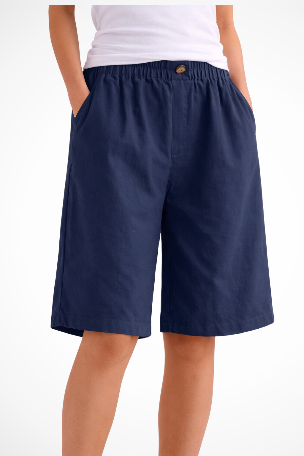 Solenne | Short d'été décontracté avec taille élastique pour femme - Vert Kaki