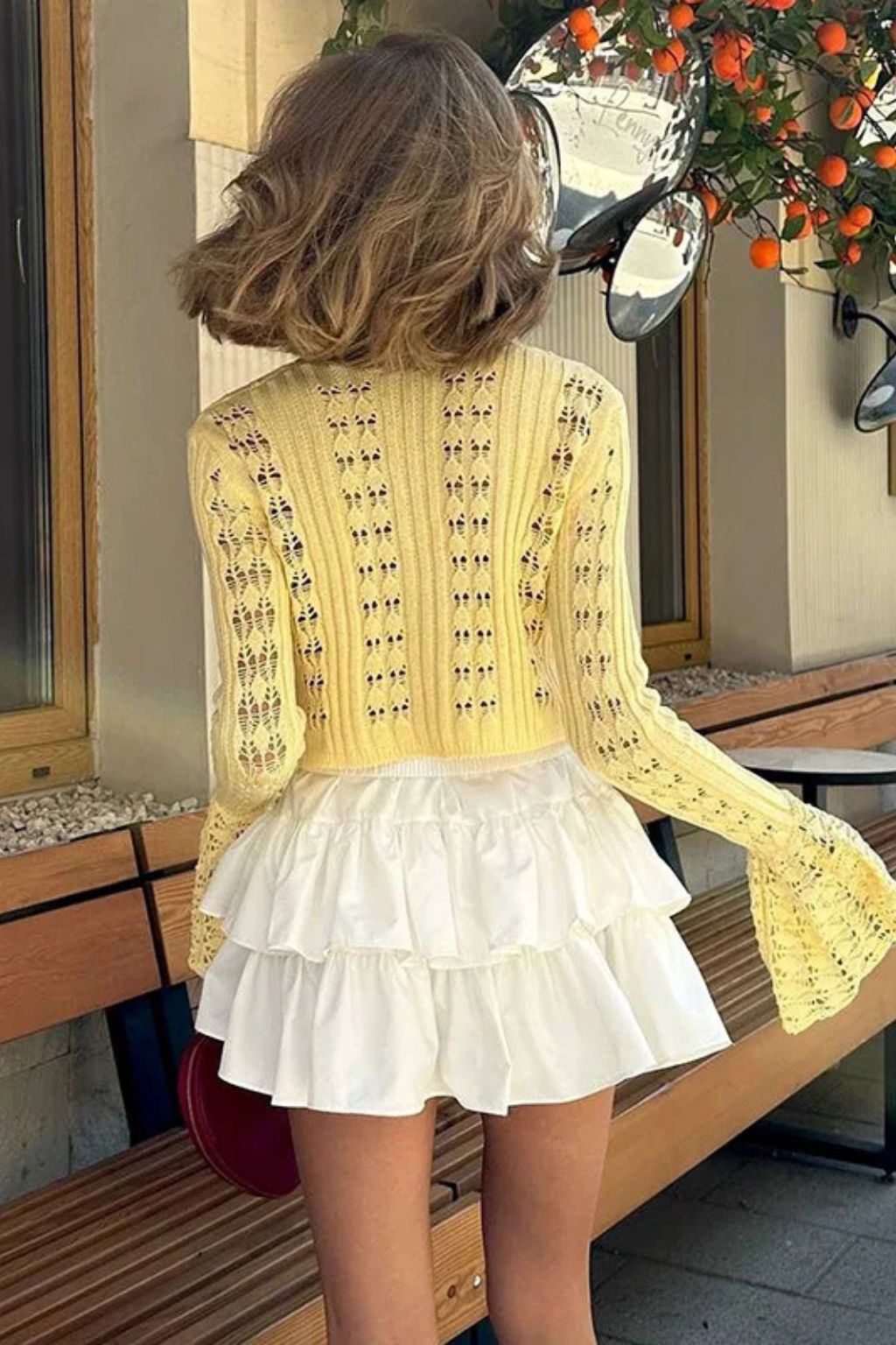 Daphne | Cardigan Femme en Crochet avec Manches Cloche