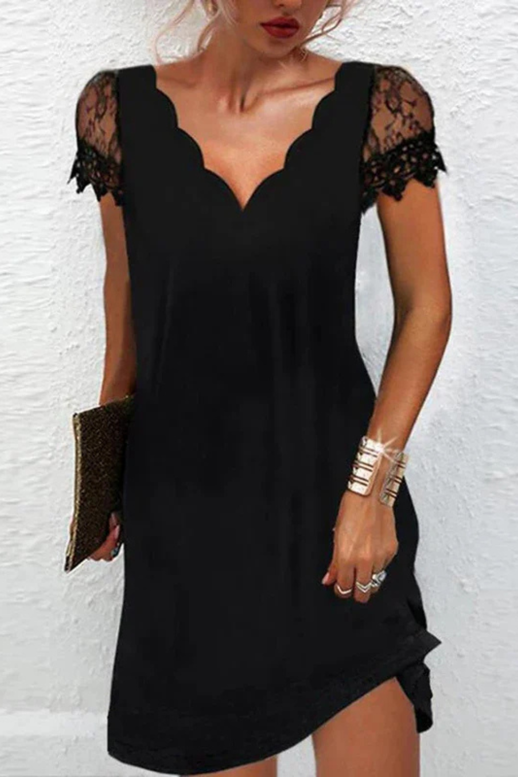 Harriet | Robe Mi-Longue avec Manches en Dentelle