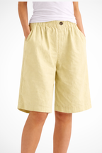 Solenne | Short d'été décontracté avec taille élastique pour femme - Vert Kaki