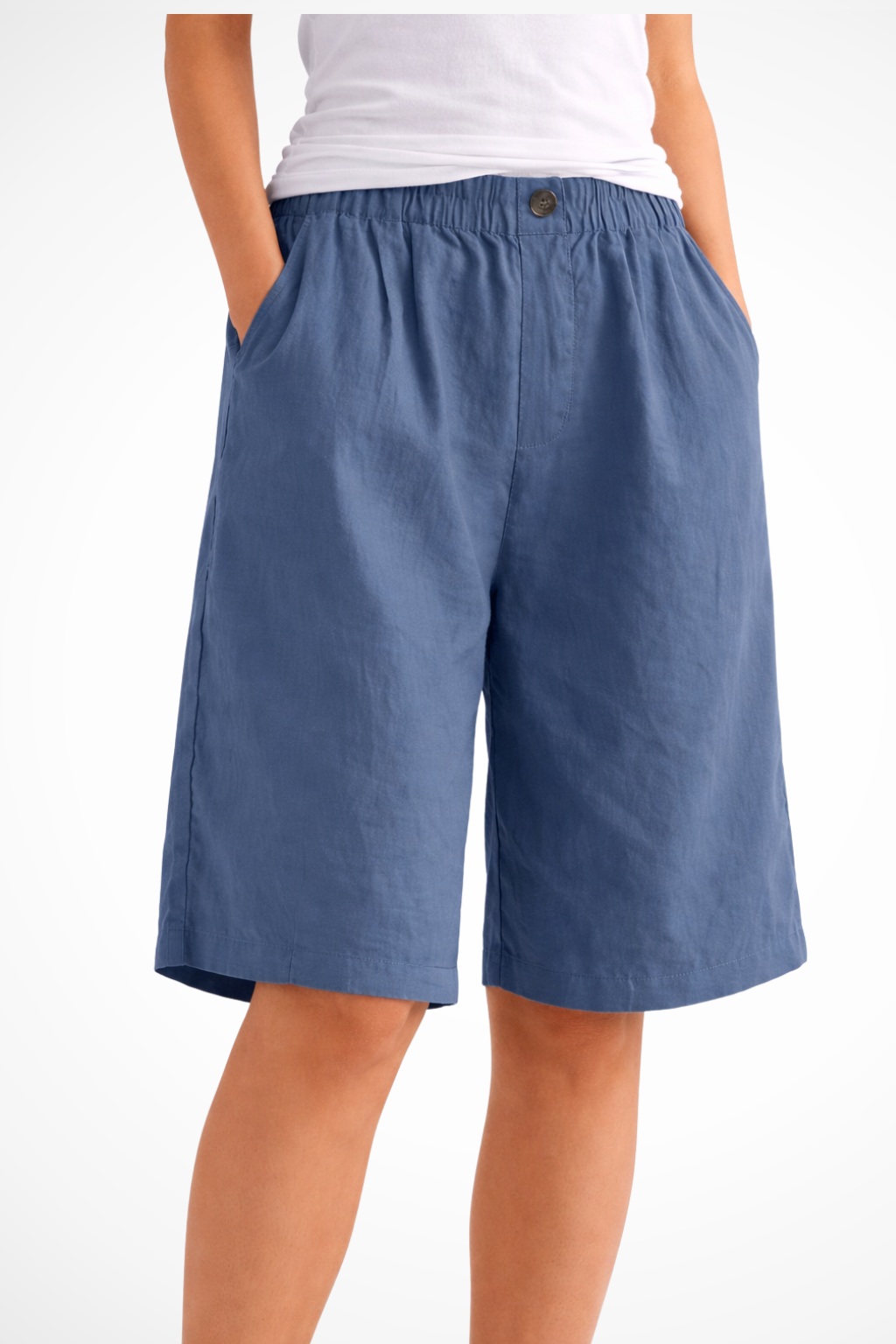 Solenne | Short d'été décontracté avec taille élastique pour femme - Vert Kaki