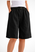 Solenne | Short d'été décontracté avec taille élastique pour femme - Gris