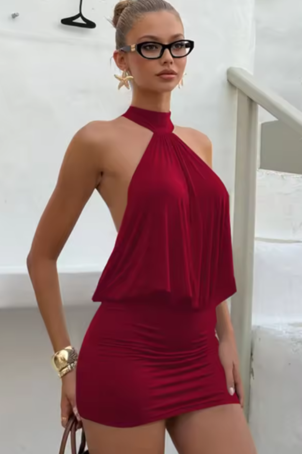 Sienna | Robe Courte Dos Nu Froncée