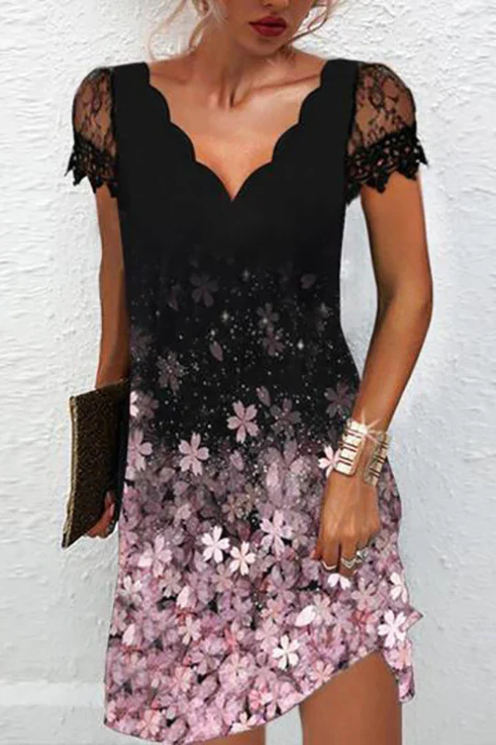 Harriet | Robe Mi-Longue avec Manches en Dentelle
