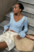 Daphne | Cardigan Femme en Crochet avec Manches Cloche