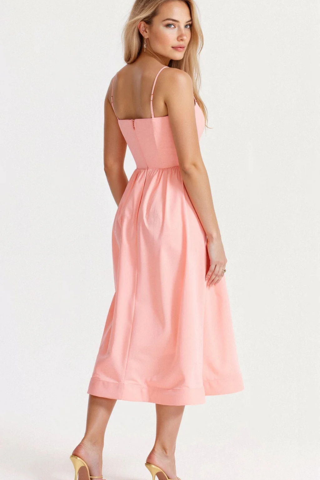 Aurevia | Robe Mi-Longue Évasée Style Lavallière