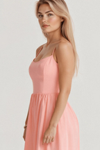 Aurevia | Robe Mi-Longue Évasée Style Lavallière