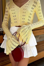 Daphne | Cardigan Femme en Crochet avec Manches Cloche