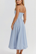 Aurevia | Robe Mi-Longue Évasée Style Lavallière