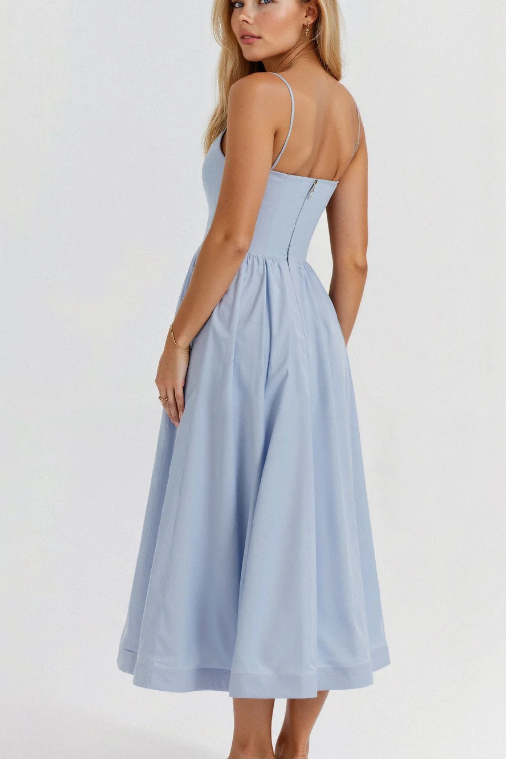 Aurevia | Robe Mi-Longue Évasée Style Lavallière