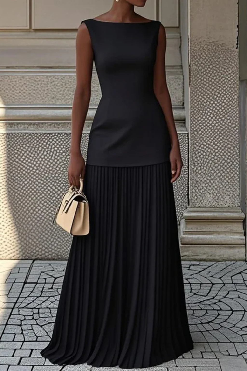Eline | Robe Longue Plissée Habillée Élégante