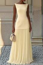 Eline | Robe Longue Plissée Habillée Élégante