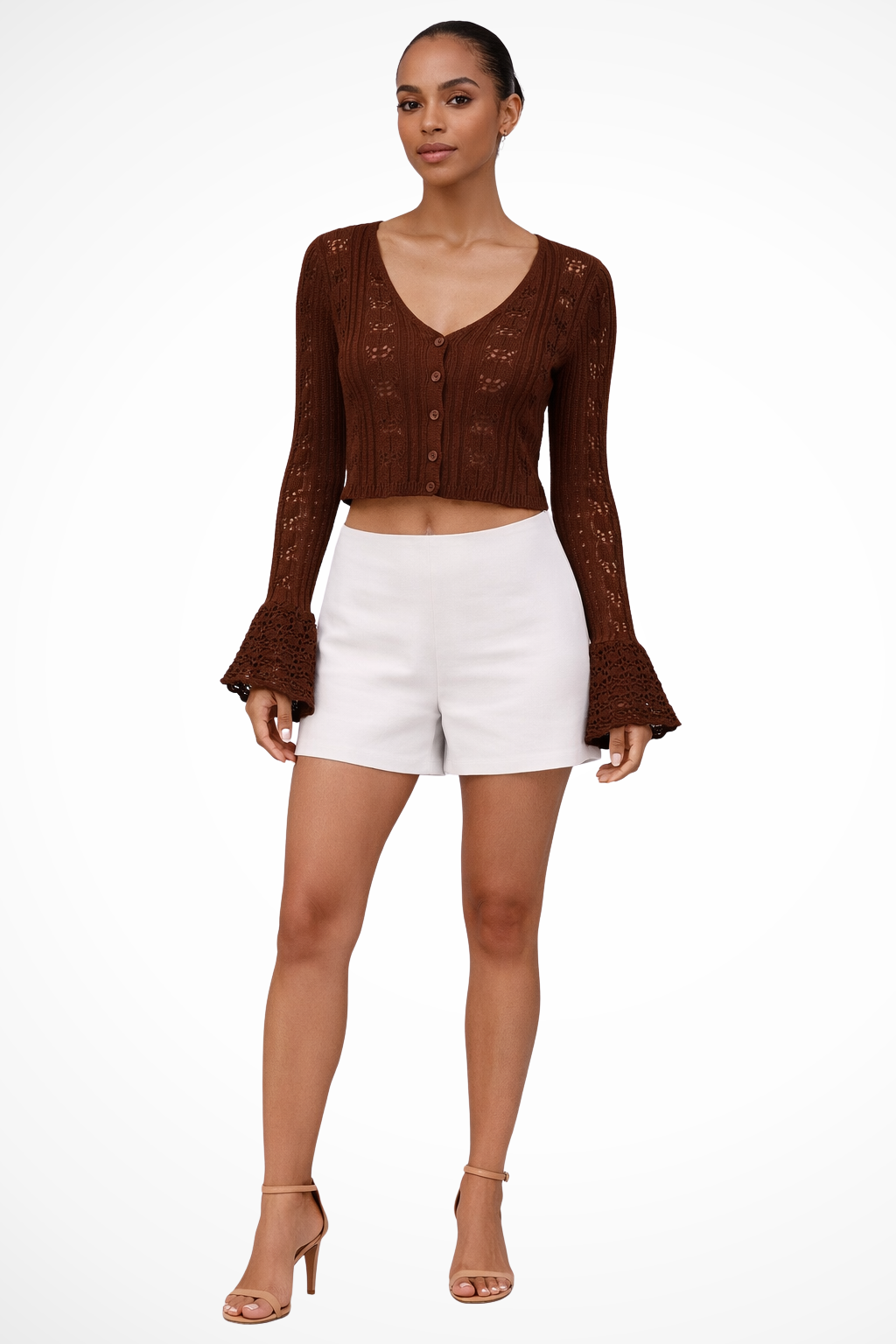 Daphne | Cardigan Femme en Crochet avec Manches Cloche