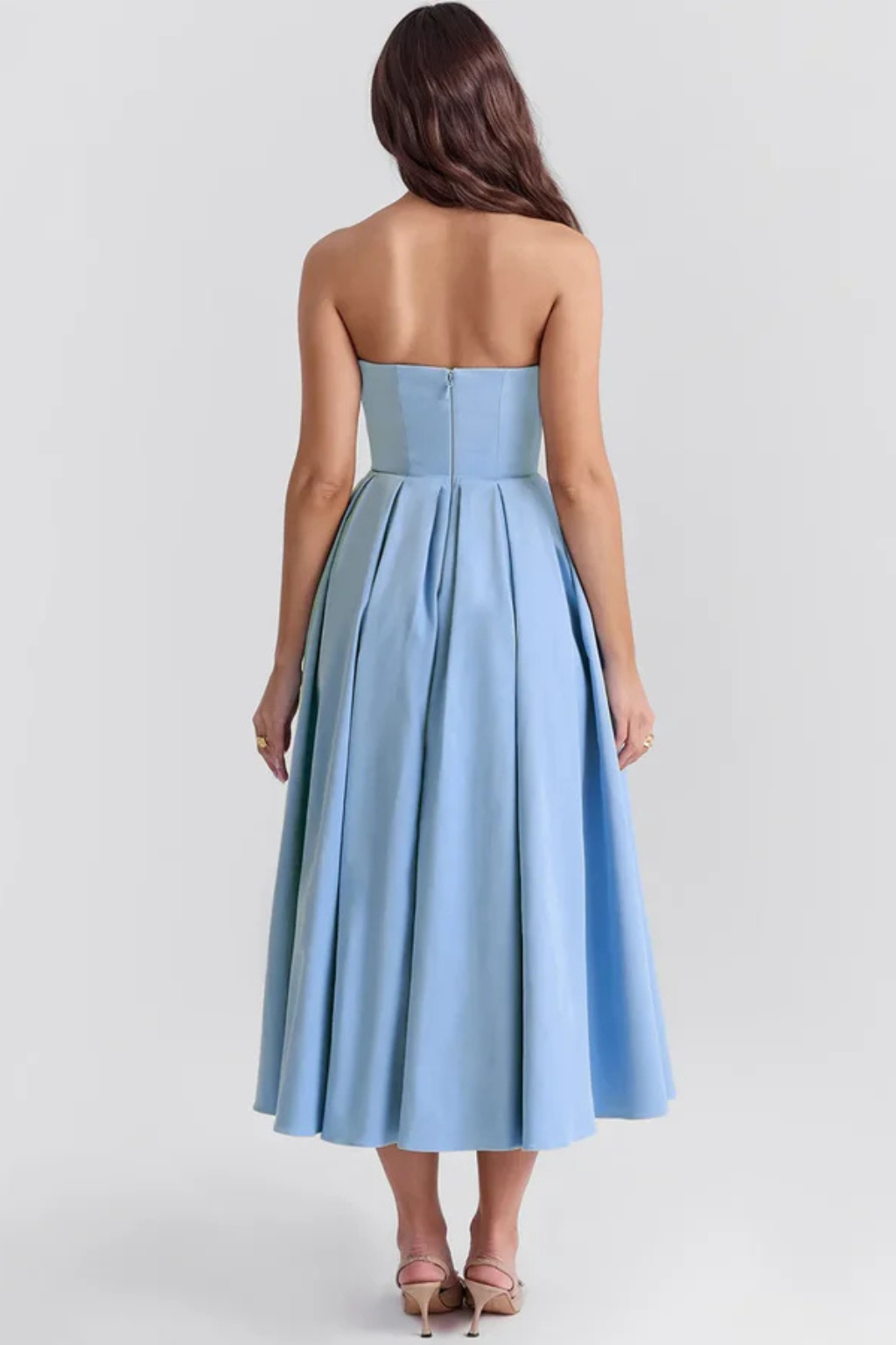 Everly | Robe Mi-Longue Bustier Corset à Jupe Évasée