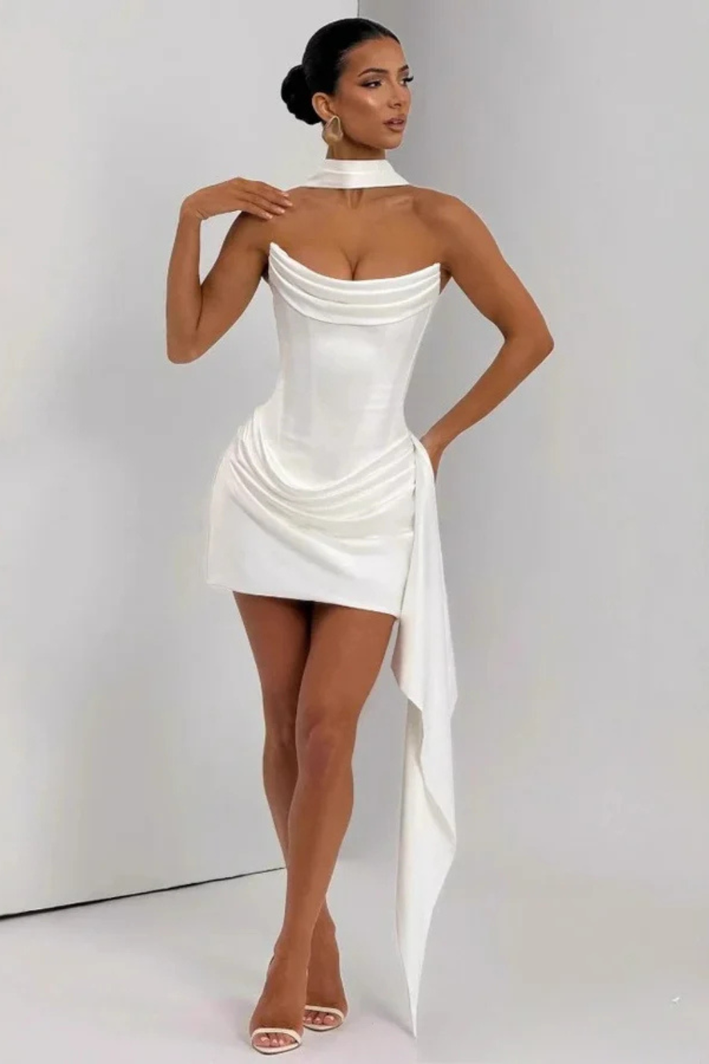 Zafrina | Robe Courte Bustier Corset en Satin