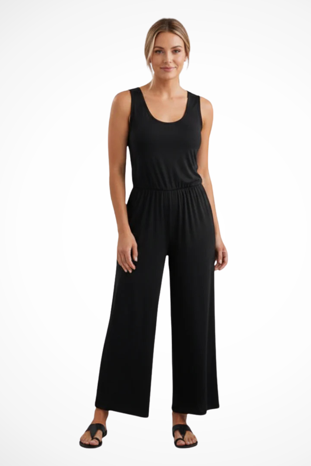 Blythe | Combinaison ample sans manches à col rond et poches pour femme - Gris