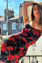 Elara | Robe Longue d'Été à Fleurs et Fines Bretelles