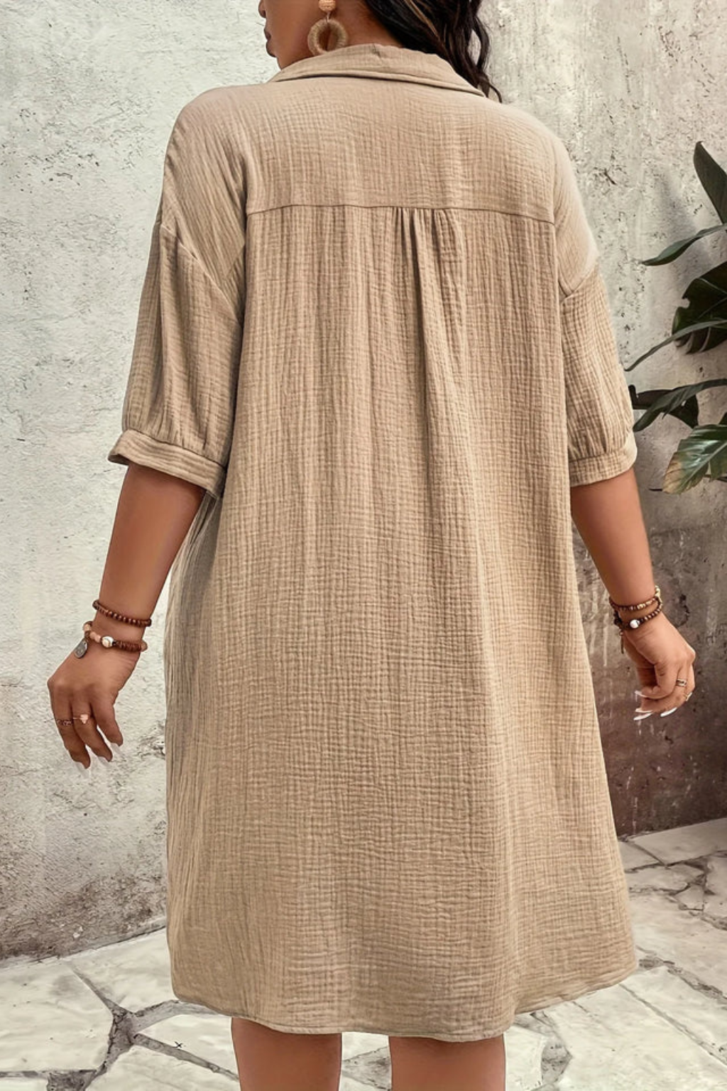 Rosalind | Robe Chemise Mi-Longue Boutonnée à Manches Courtes