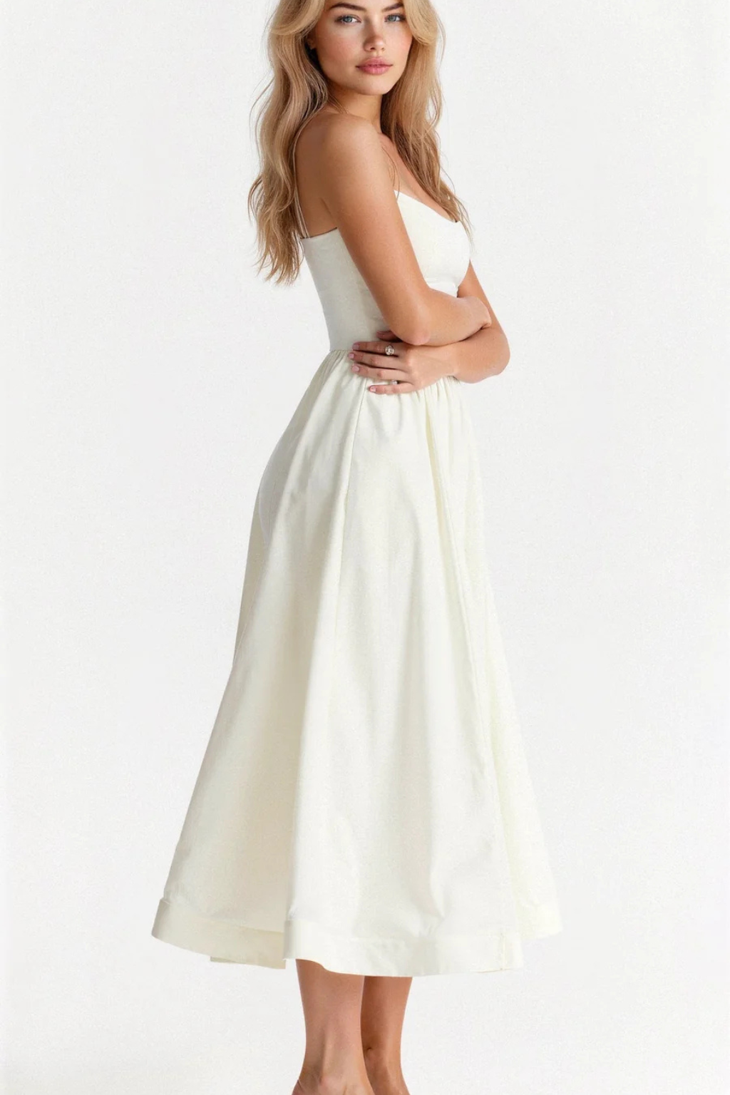 Aurevia | Robe Mi-Longue Évasée Style Lavallière