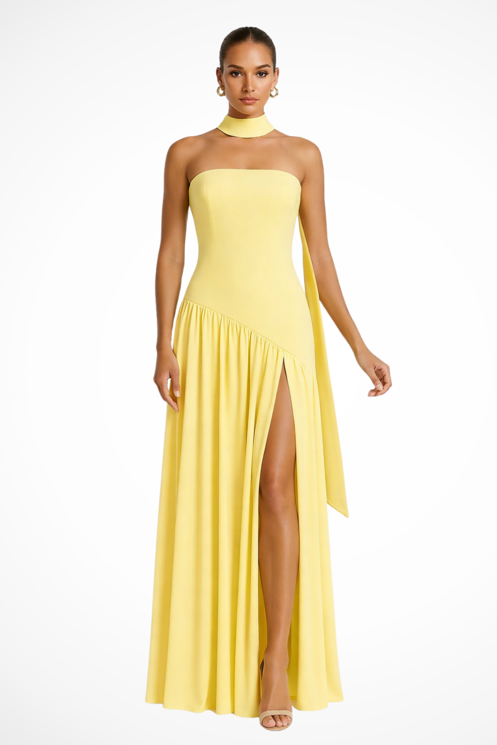 Yara | Robe Longue Bustier Fendue sur le Côté