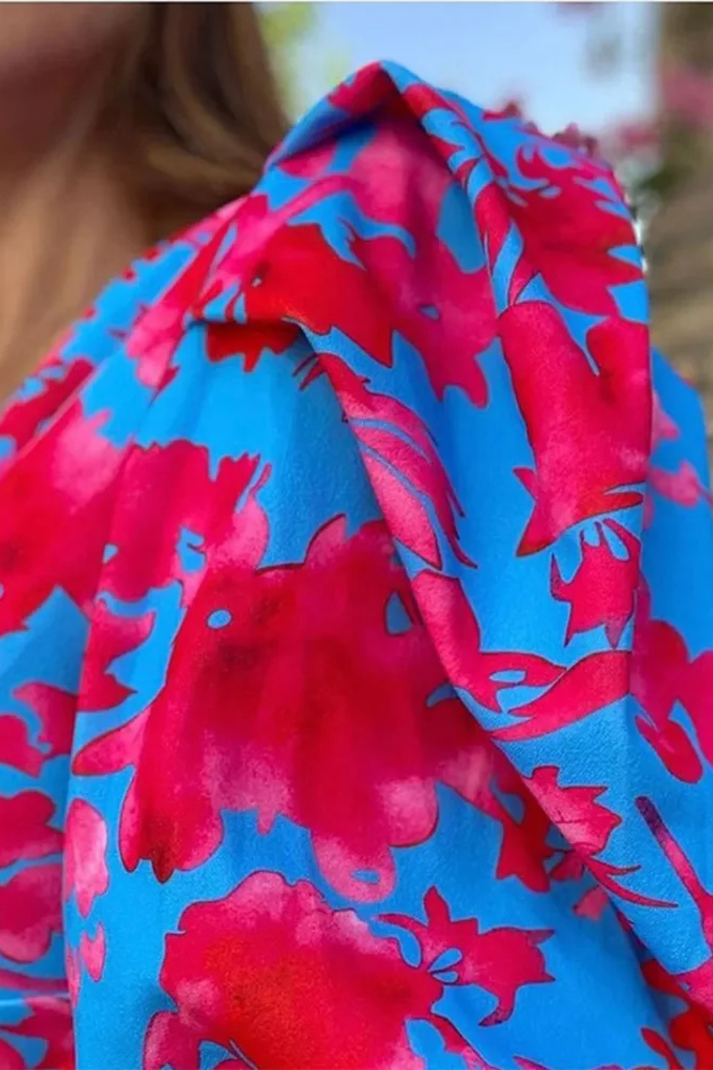 Sophia | Robe Mi-Longue Imprimée à Manches Bouffantes