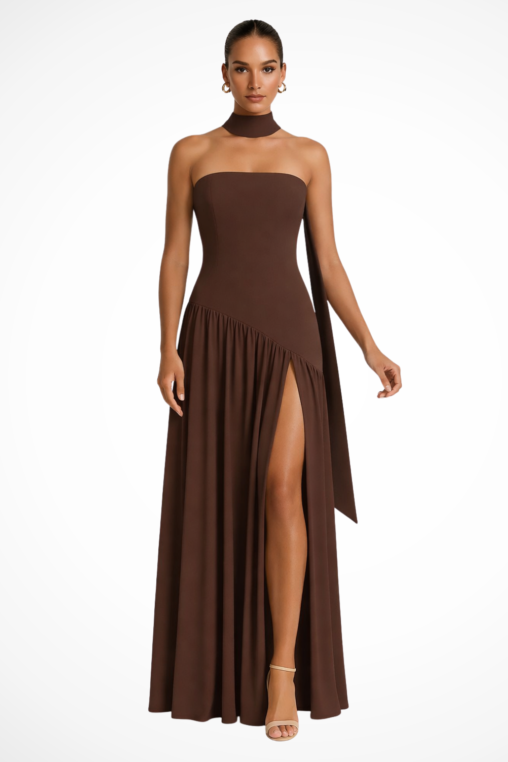 Yara | Robe Longue Bustier Fendue sur le Côté