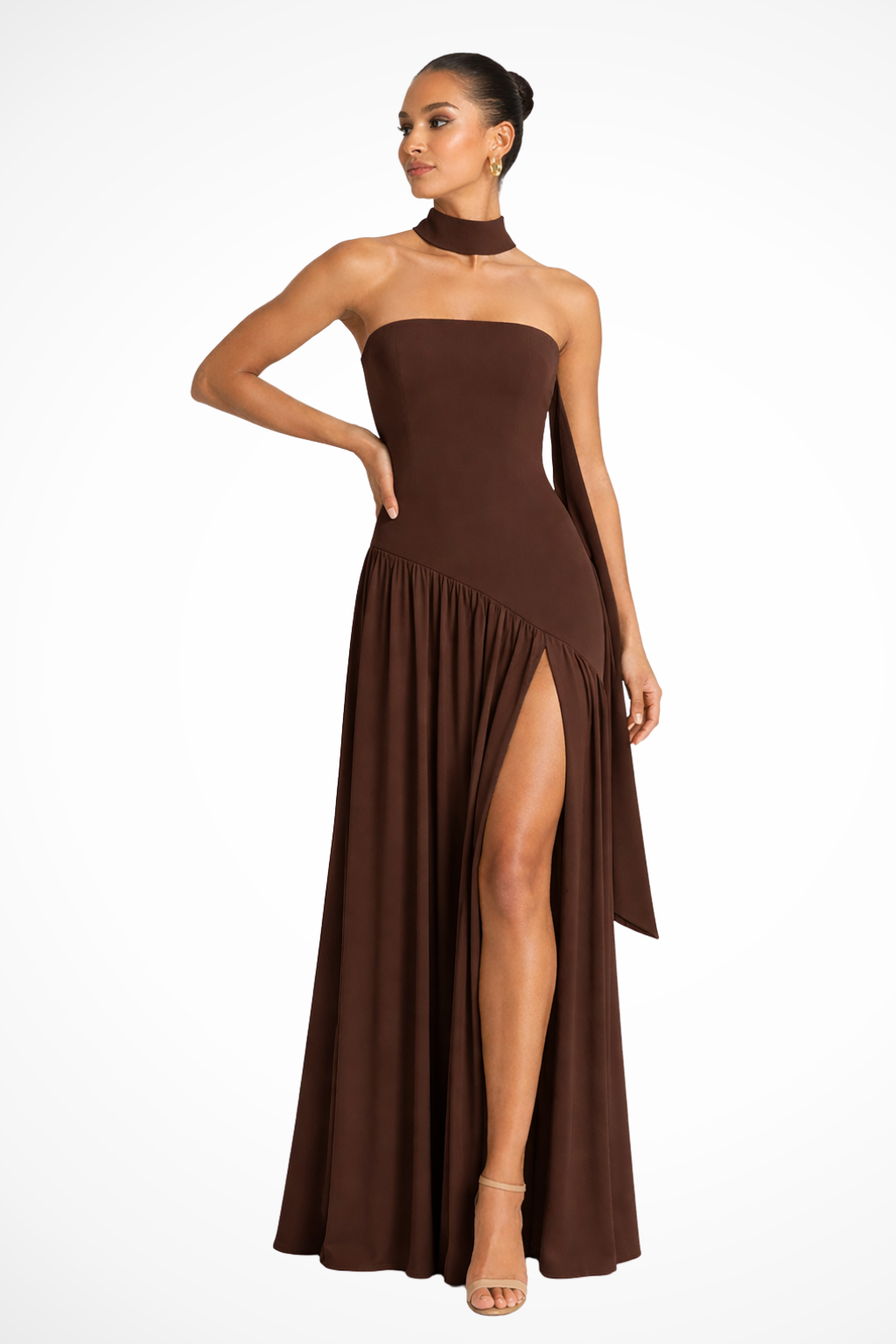 Yara | Robe Longue Bustier Fendue sur le Côté