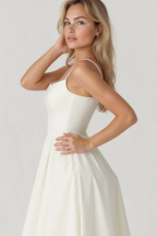 Aurevia | Robe Mi-Longue Évasée Style Lavallière