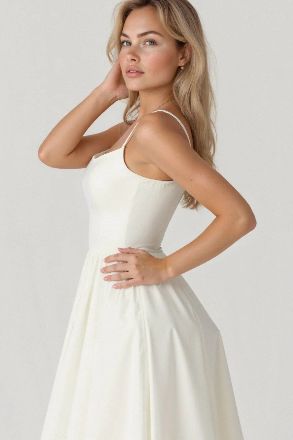 Aurevia | Robe Mi-Longue Évasée Style Lavallière