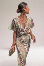Elara | Robe Longue d'Été à Col V Torsadé