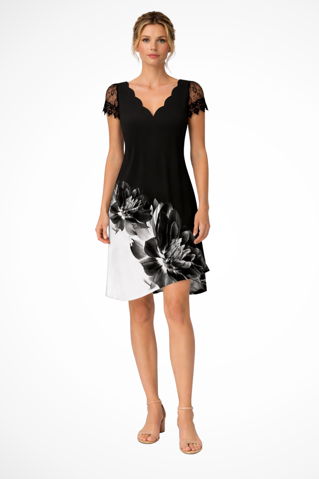 Harriet | Robe Mi-Longue avec Manches en Dentelle