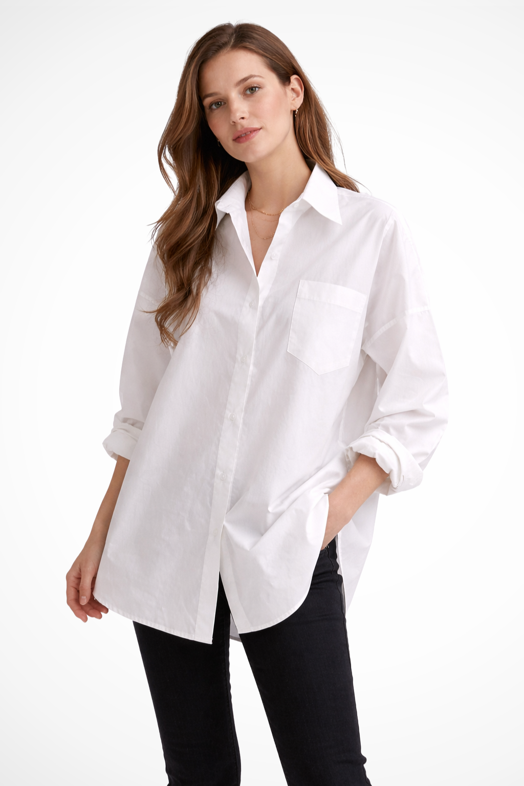 Selvyn | Chemisier Surdimensionné Femme Boutonné Manches Longues