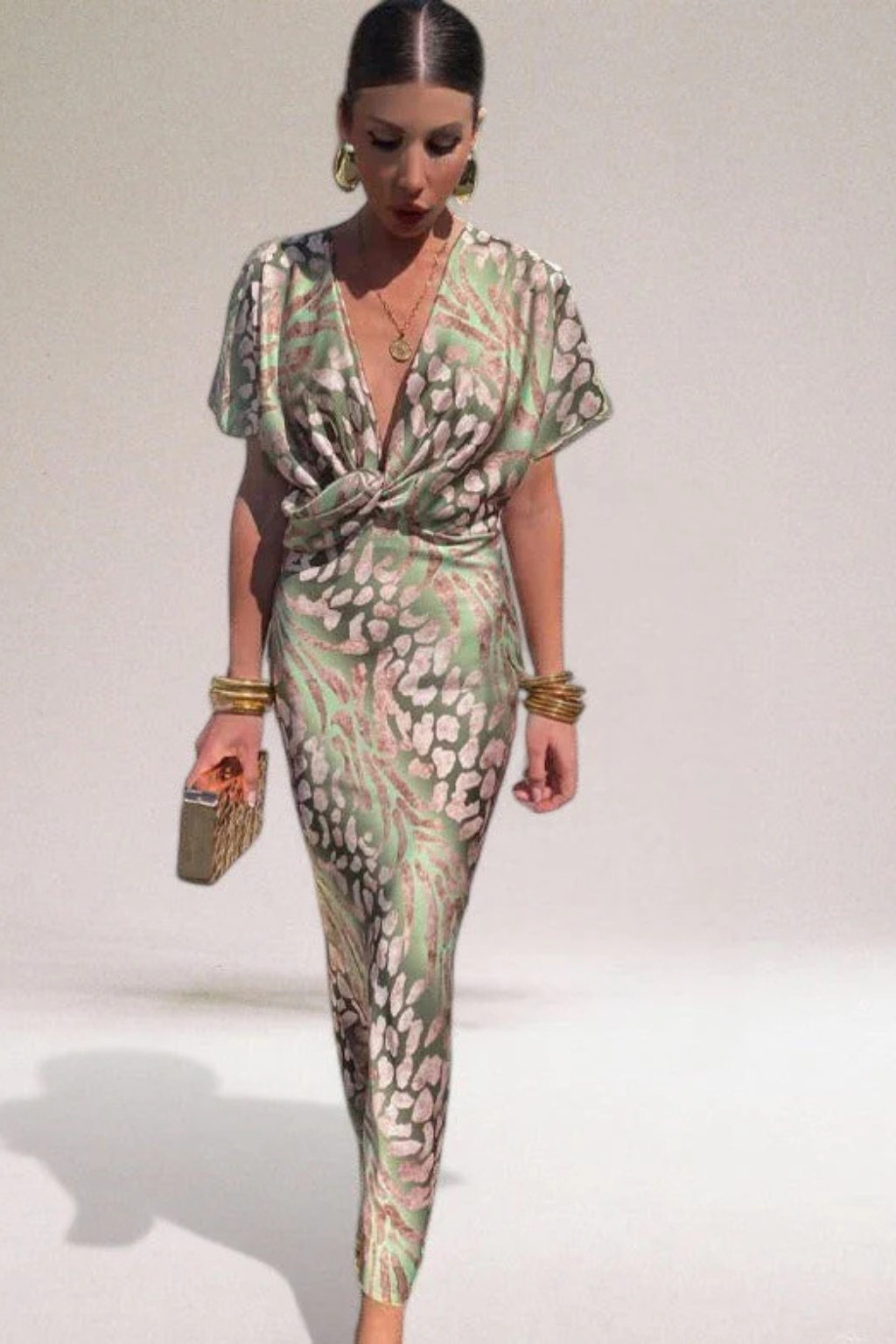 Elara | Robe Longue d'Été à Col V Torsadé