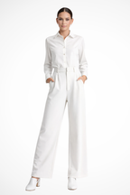 Zanira | Pantalon ample taille haute pour femme - Bleu Clair